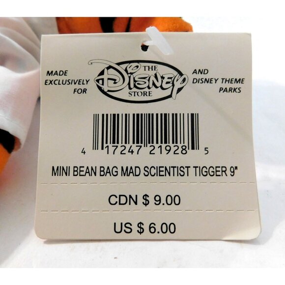 Disney Tigger Mad Scientist Mini Bean Bag Plush 9" Original Tags - Picture 6 of 6